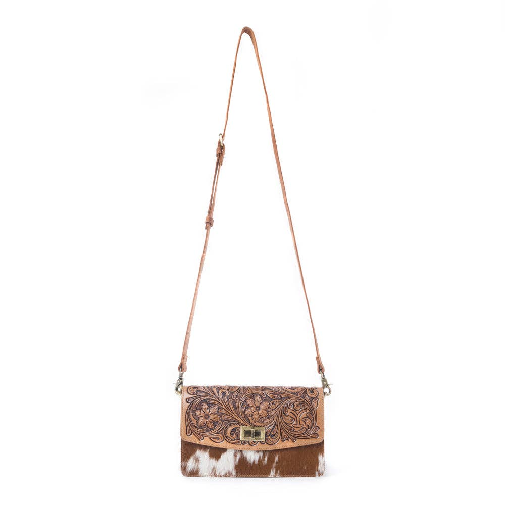 Yellowstone Russet Valley Handtooled Bag in Warm Chestnut: Warm Chestnut