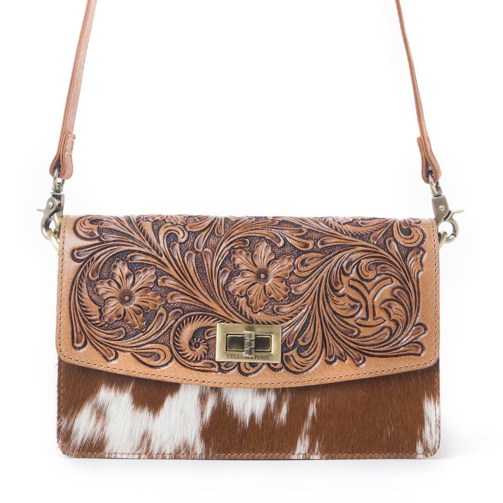 Yellowstone Russet Valley Handtooled Bag in Warm Chestnut: Warm Chestnut