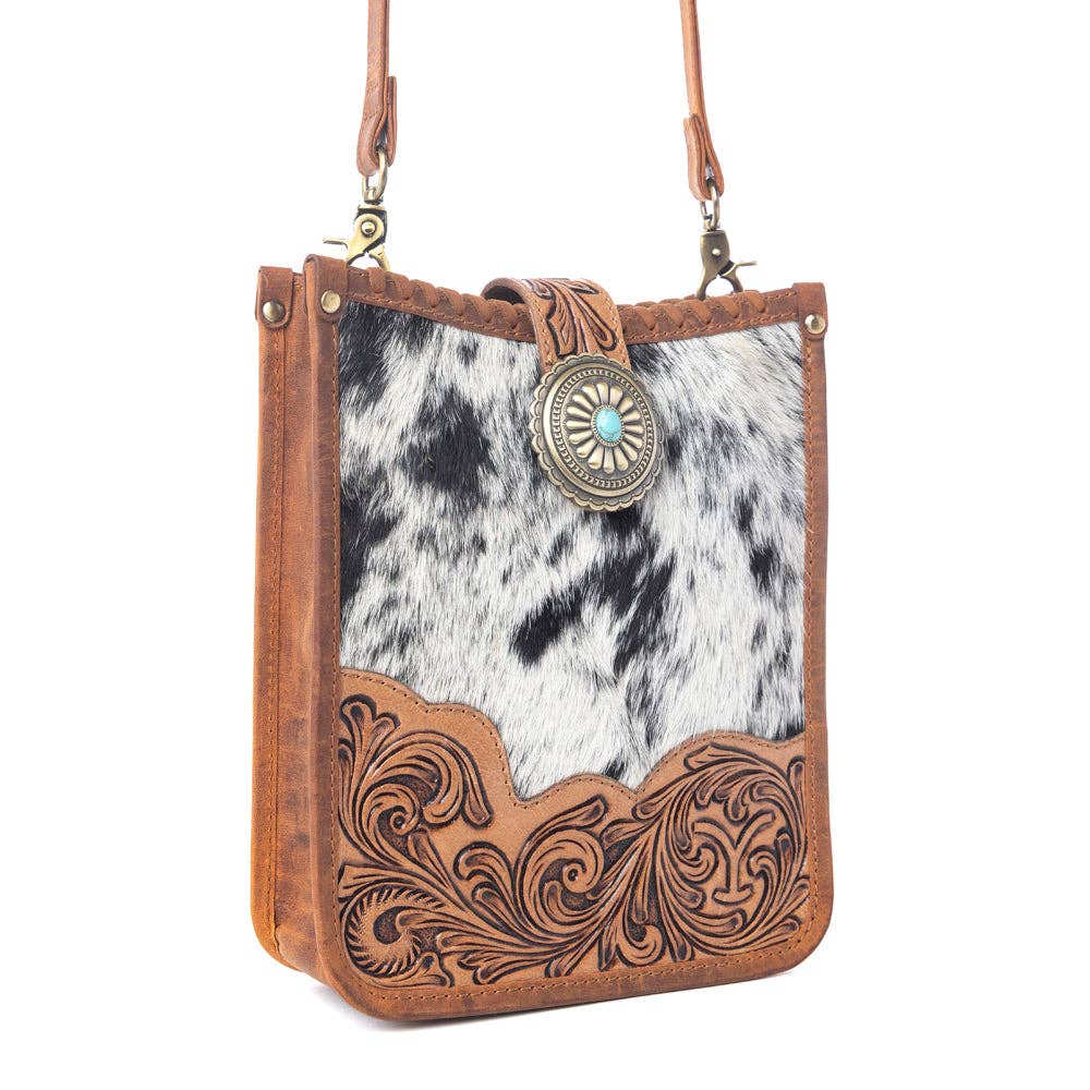 Yellowstone Snowfield Handtooled Bag in Cream Auburn: Cream Auburn