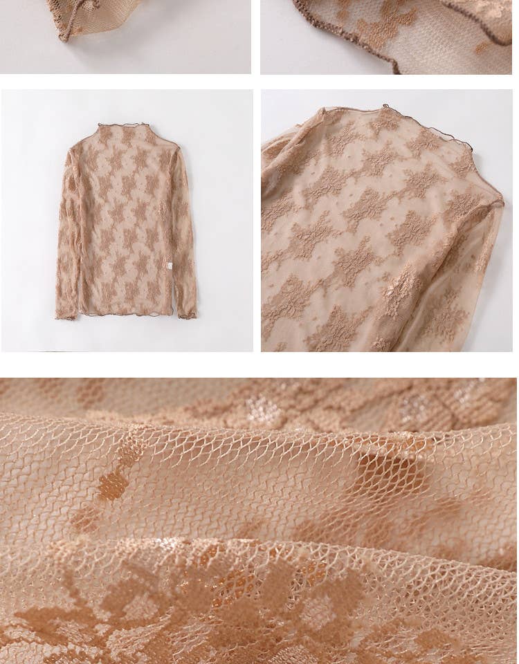 Lace Mesh Top: Black / Missy / M