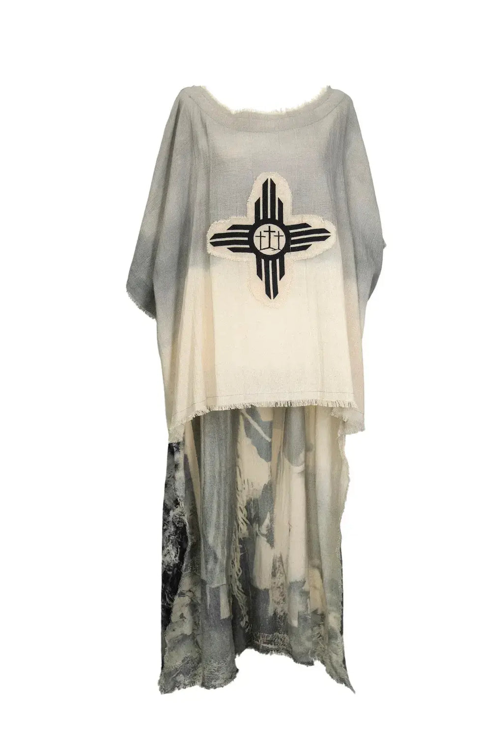 Hi-Lo Tunic with Chief Joseph Print in Gray