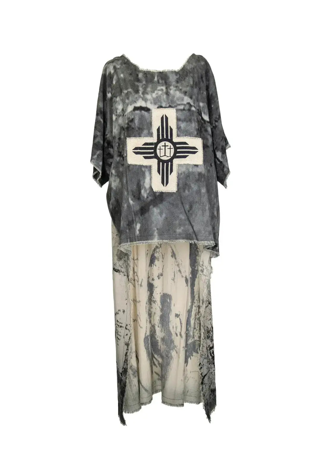 Hi-Lo Tunic with Zia Patch (Front) Chief Joseph Print (Back)