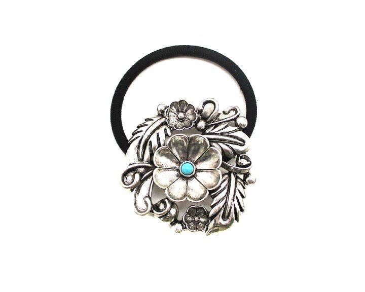 Western Flower Concho Hair Tie
