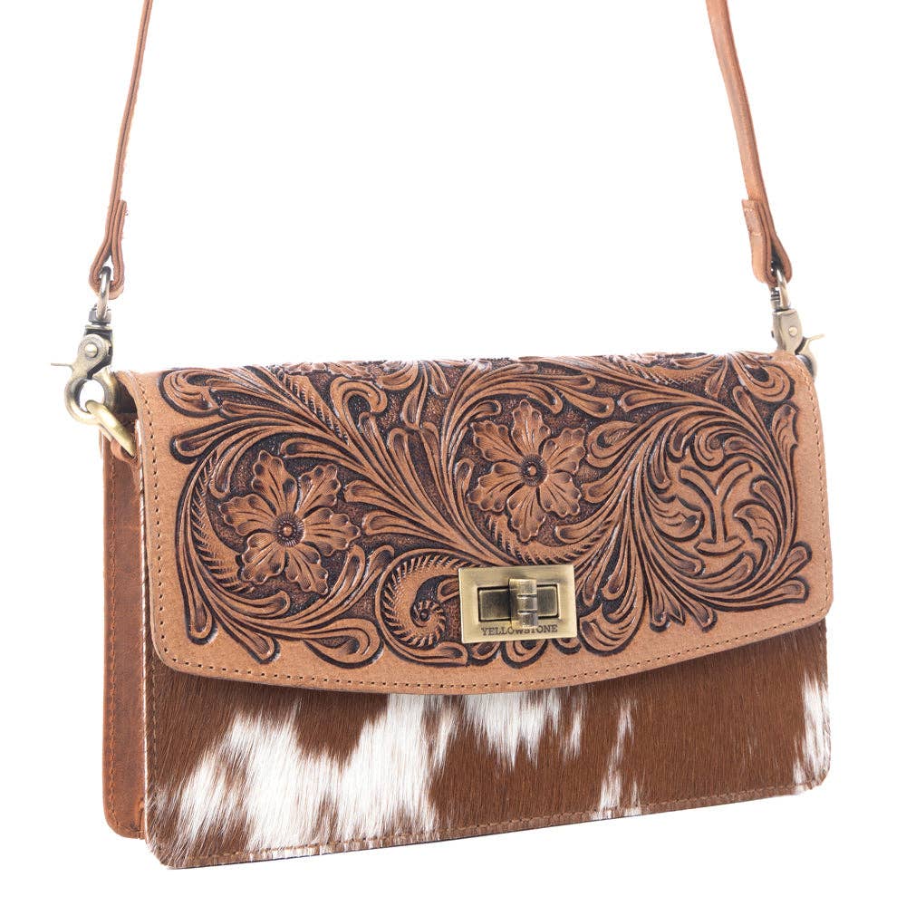 Yellowstone Russet Valley Handtooled Bag in Warm Chestnut: Warm Chestnut