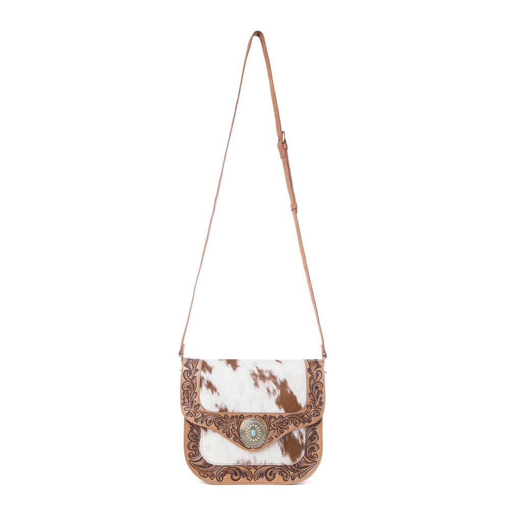 Yellowstone Frontier Ridge Handtooled Bag in Oat Mocha: Oat Mocha