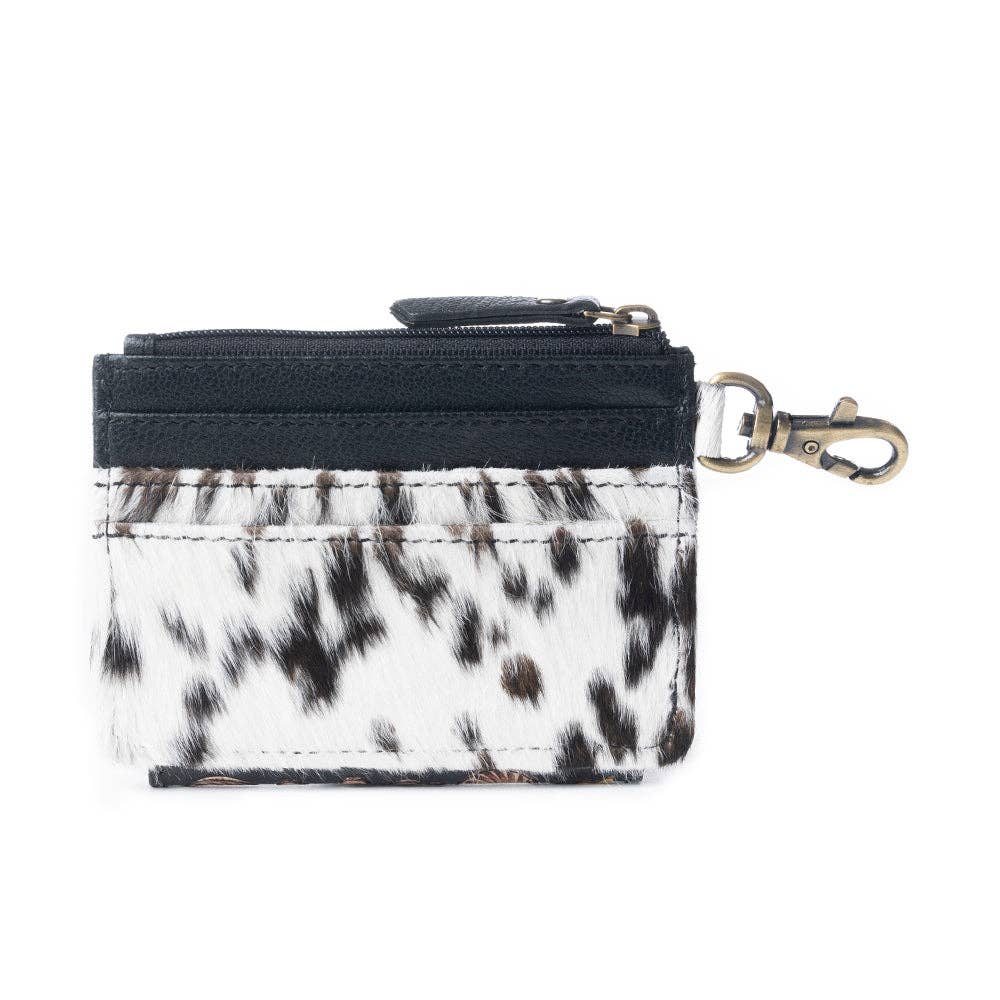 Wildflowers of the Prairie Credit Card Holder In Black & Brown: Black And Brown / Variants Combo
