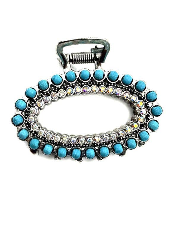 Western Oval Navajo Pearl Hair Claw