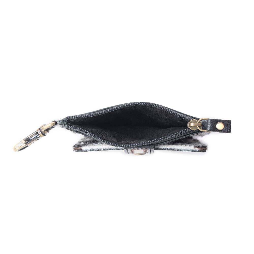 Wildflowers of the Prairie Credit Card Holder In Black & Brown: Black And Brown / Variants Combo