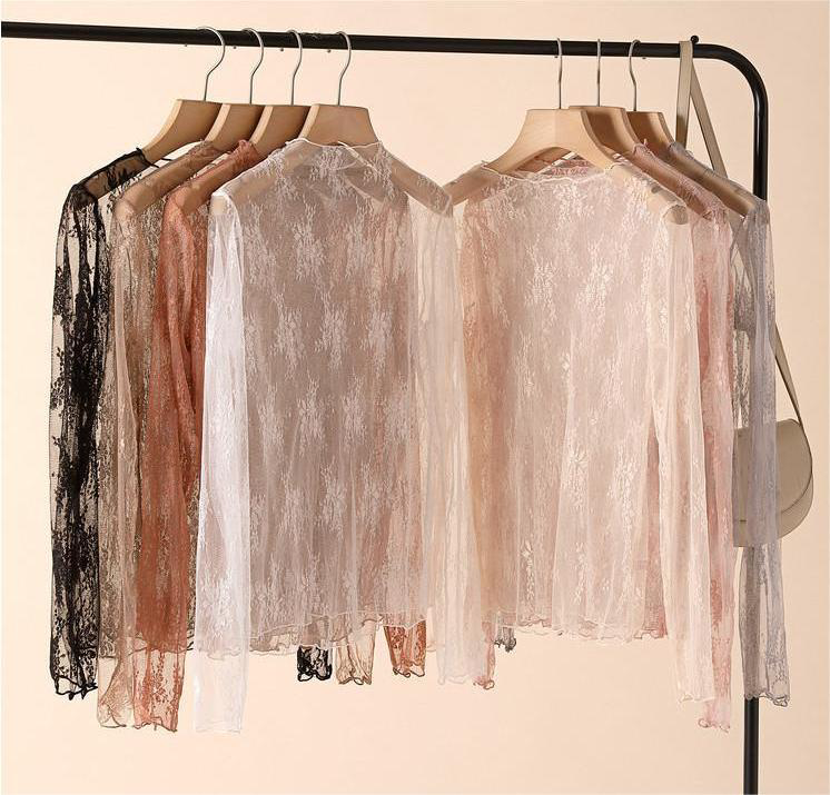 Lace Mesh Top: Black / Missy / L